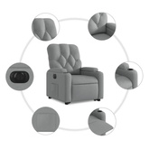 Podnoszony fotel masujący, elektryczny, rozkładany, jasnoszary vidaXL