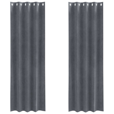 Zasłony zaciemniające 2 pcs Jasnoszary 140 x 245 cm Aksamit