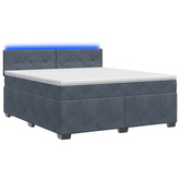 Łóżko Box Spring z materacem i LED ciemnoszary 180 x 200 cm