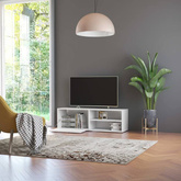 Szafka pod TV, biała, 120x34x37 cm, materiał drewnopochodny vidaXL