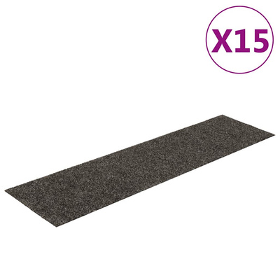 Maty na schody samoprzylepne 15 szt. 76x20 cm Antracytowe prostokątne