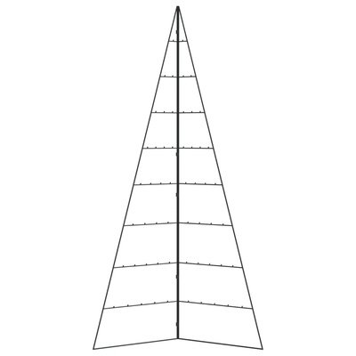 Metalowa choinka świąteczna, do dekoracji, czarna, 210 cm