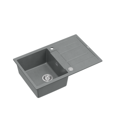 MORGAN 111 GraniteQ zlewozmywak silver stone z syfonem Push To Open 1-komorowy z/o/ elementy stal szlachetna
