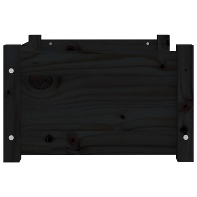 Legowisko dla psa, czarne, 55,5x45,5x28 cm, lite drewno sosnowe vidaXL