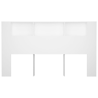 Wezgłowie łóżka z półkami, białe, 180x18,5x104,5 cm