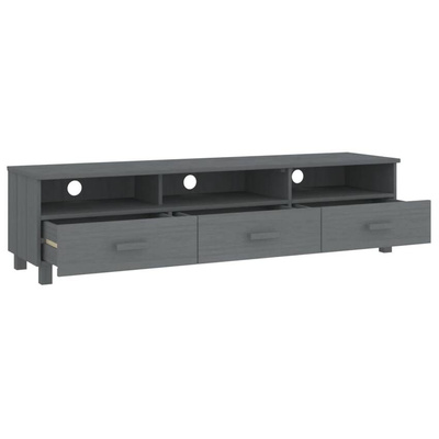 vidaXL Szafka pod TV HAMAR, ciemnoszara, 158x40x40 cm, drewno sosnowe