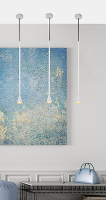 Lampa wisząca tuba Tucson biała metalowa GU10 pojedyncza