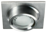 Nowoczesna oprawa wpuszczana MR16 SC-02 SNS/AL srebrna stała aluminium + oprawka GU10