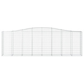 Kosze gabionowe, 10 szt, 400x50x120/140cm, galwanizowane żelazo