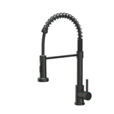 Bateria kuchenna SALMA – stalowa, pure carbon, obrotowa, ruchoma wylewka, z prysznicem, Quadron