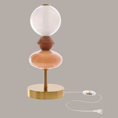 Lampka nocna Flores z ceramicznymi kloszami kolorowa 10W LED 3000K do sypialni