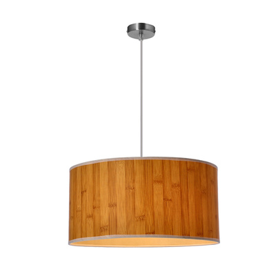 Lampa wisząca z abażurem Timber brązowa pojedyncza do salonu