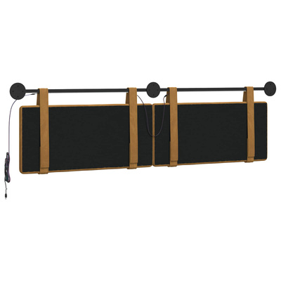 Wezgłowie wiszące Z lampą LED brązowy Aksamit