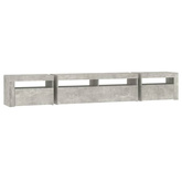 Szafka pod TV z oświetleniem LED, szarość betonu, 240x35x40 cm vidaXL