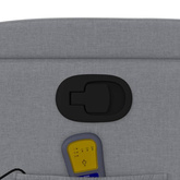 vidaXL Podnoszony fotel masujący, rozkładany, jasnoszary, tkanina