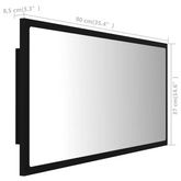 vidaXL Lustro łazienkowe z LED, czarne, 90x8,5x37 cm, akryl