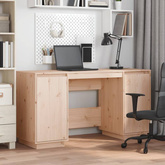 vidaXL Biurko, 140x50x75 cm, lite drewno sosnowe