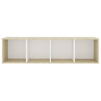 vidaXL Szafka pod TV, biel i dąb sonoma, 142,5x35x36,5 cm