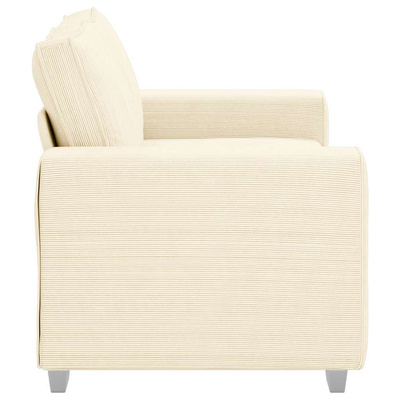 Sofa dwuosobowa kremowa 160x77x82 cm Tkanina sztruksowa