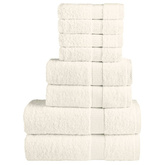 8-częściowy zestaw ręczników premium SOLUND, kremowy, 600 g/cm?
