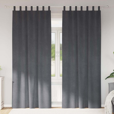Zasłony zaciemniające 2 pcs Jasnoszary 140 x 245 cm Aksamit