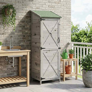 Shed ogrodowy Szary 59,5 x 56 x 176,5 cm Drewno Świerkowe