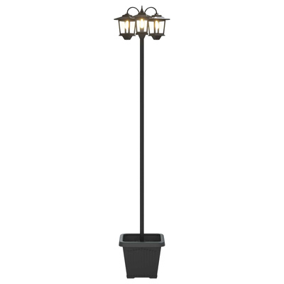 Lampion z trzema głowami z doniczką Czarny 32 x 32 x 188 cm