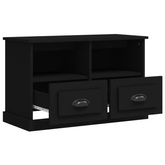 vidaXL Szafka pod TV, czarna, 80x35x50 cm, materiał drewnopochodny