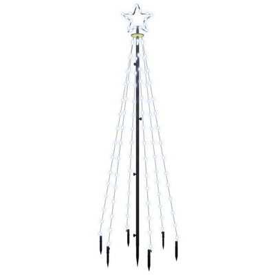 vidaXL Choinka z kołkiem gruntowym, 108 zimnych białych LED, 180 cm