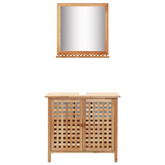 vidaXL Szafka pod umywalkę i lustro, lite drewno orzecha włoskiego