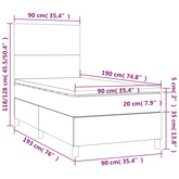 vidaXL Łóżko kontynentalne z materacem, niebieskie, tkanina, 90x190 cm model standard