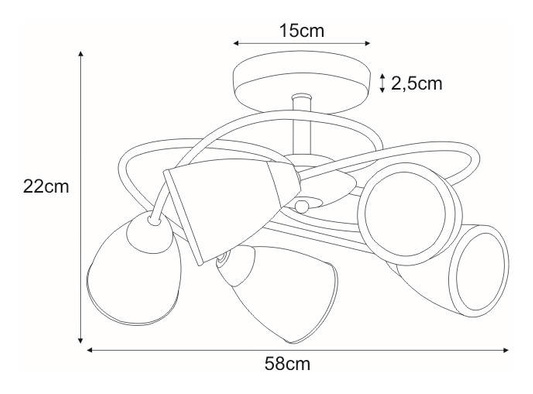Lampa sufitowa K-JSL-6059/5 CHR z serii PLATO I KAJA