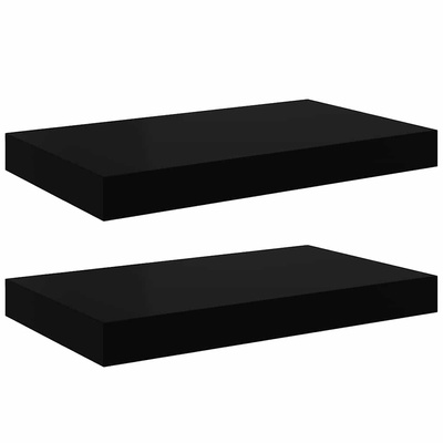 vidaXL Półki ścienne, 2 szt., czarne, 40x23x3,8 cm, MDF