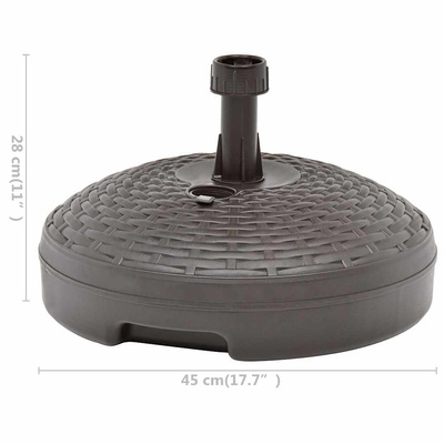 Podstawa pod parasol, 20 L, brązowa, rattan z tworzywa