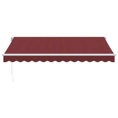 Ręcznie zwijana markiza z LED, burgundowa, 350x250 cm