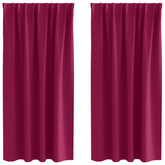 Firany blackout z kółkami 2 pcs Czerwone wino 175 x 140 cm