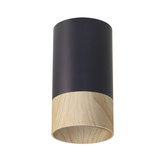 Lampa sufitowa tuba Conti czarna drewniana natynkowa GU10