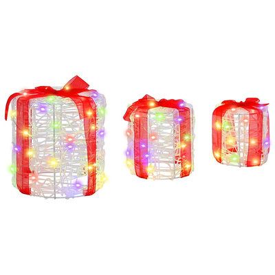 Dekoracja Pudełka Prezentowego 3 pcs kolorowy 20 x 20 x 21 cm