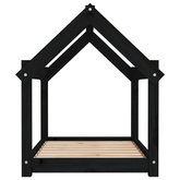 vidaXL Legowisko dla psa, czarne, 81x60x70 cm, lite drewno sosnowe