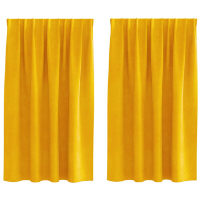 Zasłony zaciemniające 2 pcs Musztardowy Żółty 140 x 140 cm