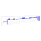 Szafka pod TV z oświetleniem LED, biała, 260x36,5x40 cm vidaXL