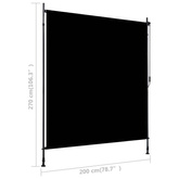 vidaXL Roleta zewnętrzna, 200x270 cm, antracytowa