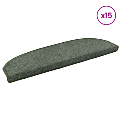 Samoprzylepne maty na schody Półokrąg 15 pcs Ciemnozielony
