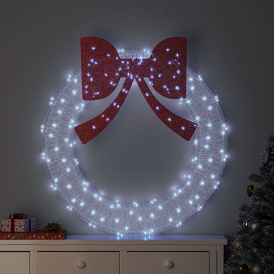 Wianek z 150 diodami LED Zimna biel 120 cm Akryl