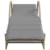 vidaXL Leżak z poduszką, beżowy, 60x199x42 cm, polirattan