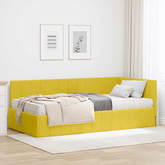 Rama Łóżka Narożnego z Materacem 2 szt. Żółty 100 x 200 cm