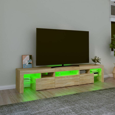 vidaXL Szafka pod TV z oświetleniem LED, dąb sonoma 200x36,5x40 cm