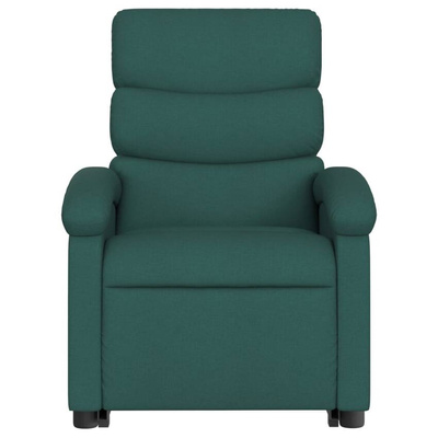 vidaXL Podnoszony fotel masujący, rozkładany, ciemnozielony, tkanina model standard