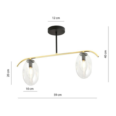 Lampa sufitowa FINES 2 BL TRANSPARENT