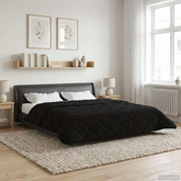 Zimowa Kołdra Czarny 220 x 240 cm Mikrofibra i Fleece Teddy